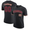 Custom Black Crimson-Khaki T-Shirt