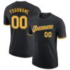 Custom Black Gold-White T-Shirt