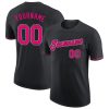 Custom Black Pink-White T-Shirt