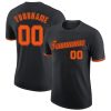 Custom Black Orange-Black T-Shirt