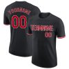 Custom Black Red-White T-Shirt