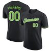 Custom Black Neon Green-White T-Shirt