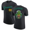 Custom Black Kelly Green-Gold Skull Pineapple Head T-Shirt