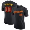 Custom Black Maroon-Gold T-Shirt