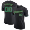 Custom Black Kelly Green-Old Gold T-Shirt