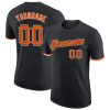 Custom Black Orange-White T-Shirt