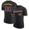 Custom Black Purple-Gold T-Shirt