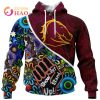 NRL Brisbane Broncos Custom Name Number Indigenous NAIDOC Zip Up Hoodie