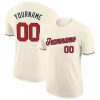 Custom Cream Red-Navy T-Shirt