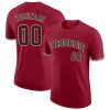 Custom Crimson Black-Khaki T-Shirt