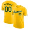 Custom Gold Green-White T-Shirt