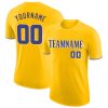 Custom Gold Purple-White T-Shirt