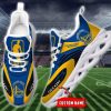 NBA Golden State Warriors Custom Name Gold Blue Max Soul Shoes