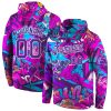 Custom Graffiti Pattern Purple-White 3D Sports Pullover Hoodie