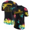Custom Graffiti Pattern Black-Gold 3D T-Shirt