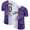Custom Graffiti Pattern Purple-Old Gold 3D T-Shirt