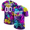 Custom Graffiti Pattern White-Purple 3D T-Shirt