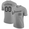 Custom Gray Black-White T-Shirt