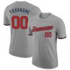 Custom Gray Red-Navy T-Shirt