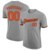 Custom Gray Orange-Black T-Shirt