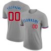 Custom Gray Red-Royal T-Shirt