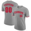 Custom Gray Red-Black T-Shirt