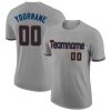 Custom Gray Black-Powder Blue T-Shirt