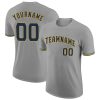 Custom Gray Navy-Gold T-Shirt