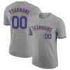 Custom Gray Royal-Orange T-Shirt
