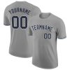 Custom Gray Navy-White T-Shirt