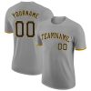 Custom Gray Black-Gold T-Shirt