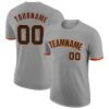 Custom Gray Black-Orange T-Shirt