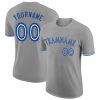 Custom Gray White-Royal T-Shirt