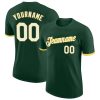 Custom Green White-Gold T-Shirt