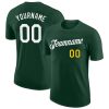 Custom Green White-Gold T-Shirt
