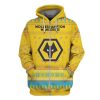 Wolverhampton Wanderers FC Custom Name Number Ugly Christmas Zip Up Hoodie