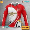 Arsenal FC Custom Name Red White The Gunners Pullover Hoodie