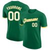 Custom Kelly Green White-Gold T-Shirt