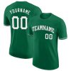 Custom Kelly Green White-Gray T-Shirt