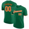 Custom Kelly Green Orange-White T-Shirt