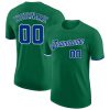 Custom Kelly Green Royal-White T-Shirt