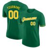 Custom Kelly Green Gold-White T-Shirt