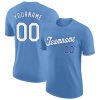 Custom Light Blue White-Royal T-Shirt