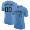 Custom Light Blue Navy-Aqua T-Shirt
