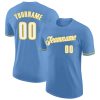 Custom Light Blue White-Gold T-Shirt