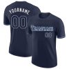 Custom Navy Navy-Powder Blue T-Shirt