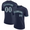 Custom Navy Gray-Aqua T-Shirt
