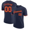 Custom Navy Orange T-Shirt
