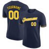 Custom Navy Gold-White T-Shirt