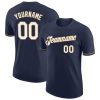Custom Navy White-Old Gold T-Shirt